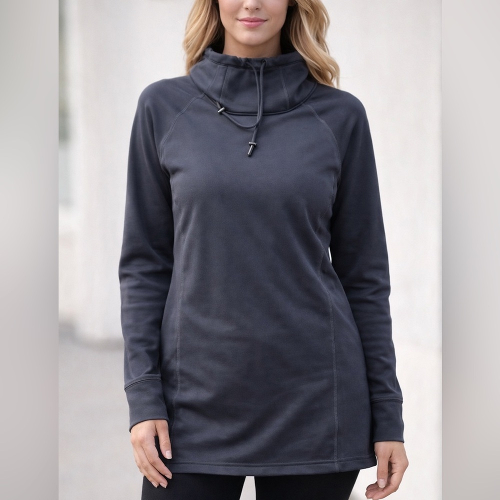 Athleta Charcoal Gray Cowl Neck Sweatshirt โ Athletic Chic